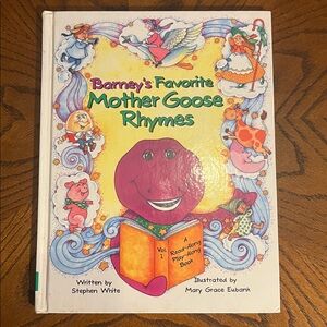 Barney kids book | Barney’s Favorite Mother Goose Rhymes | large hardcover book